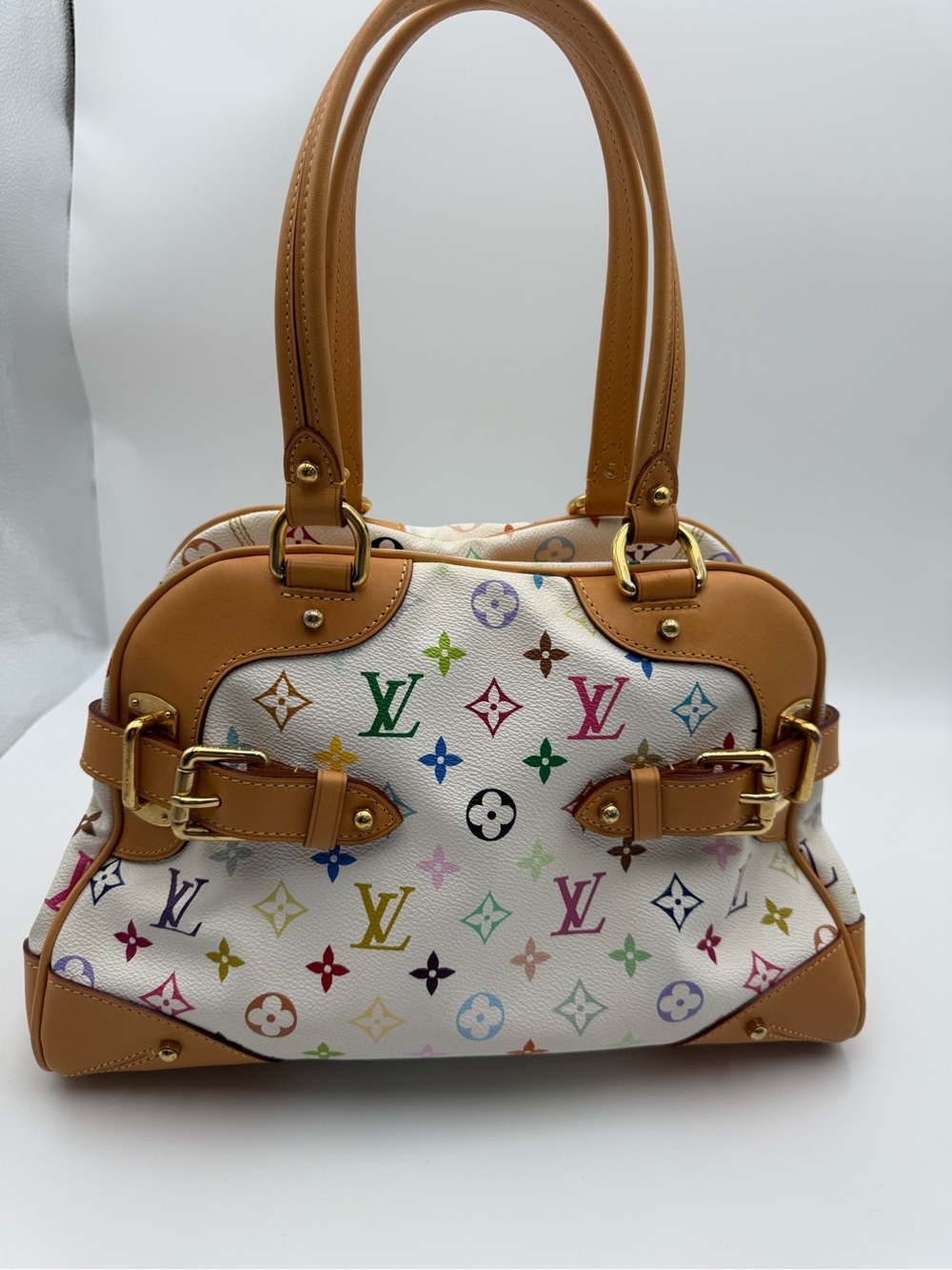 Louis Vuitton White Multicolor Monogram Murakami Claudia bag